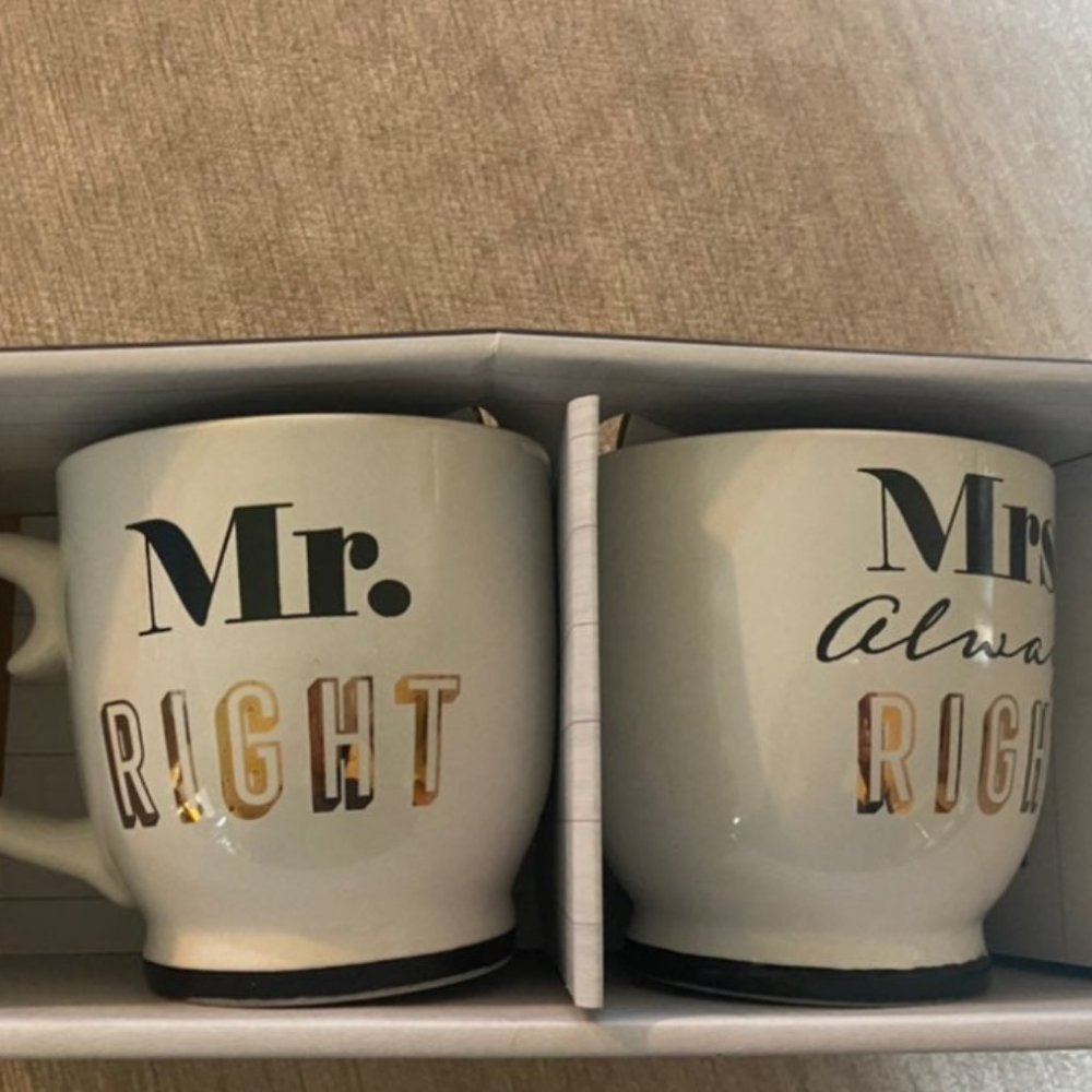 NWT Mr. Right & Mrs. Always Right Mugs